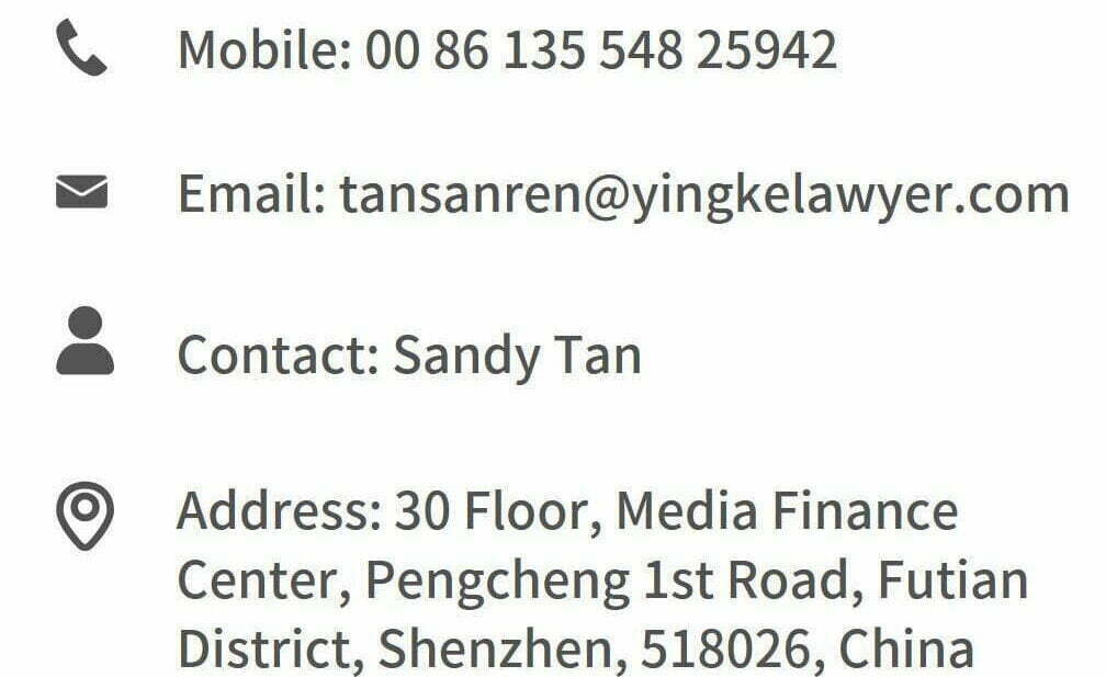 contact our lawyers in China